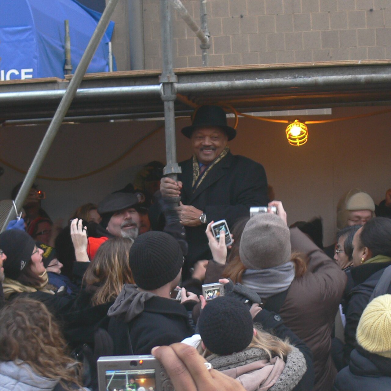 in front of Purple Gate - Obama's inauguration day