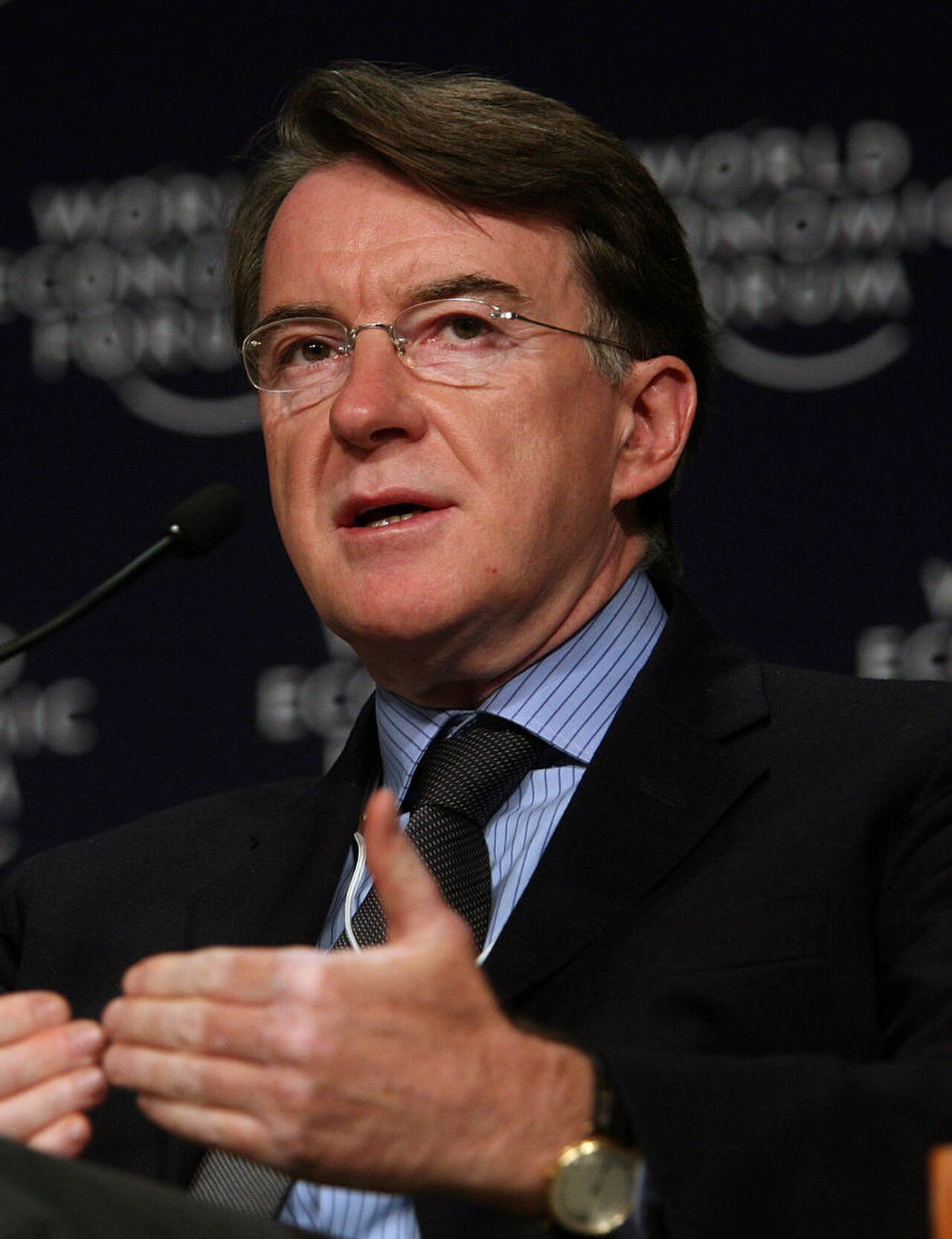 Peter Mandelson, British politician and European Trade Commissioner, at the World Economic Forum Annual Meeting of the New Champions in Tianjin, China.